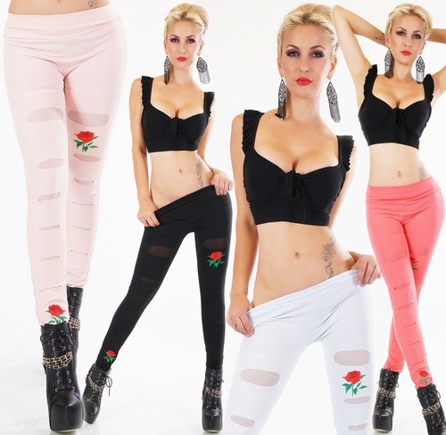 Damen leggings hose blume - leggings,