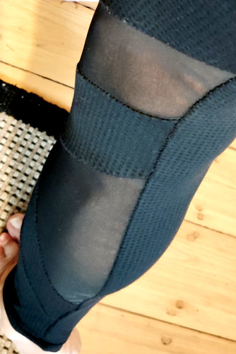 Leggings cut out netz schwarz